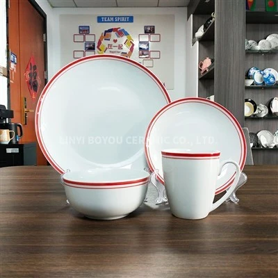 Red Line White Ceramic Set high quality